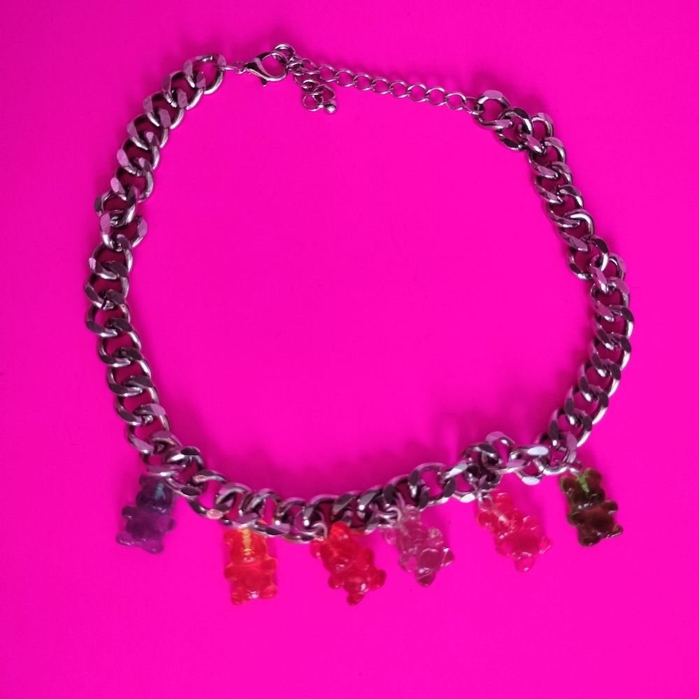 Colorful Gummy Bear chain necklace